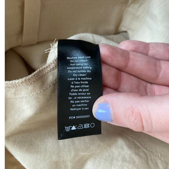 Rag & Bone Pants 6 Small Linen Stretch Straight Leg High Rise Beige Cream Beach - Picture 10 of 15